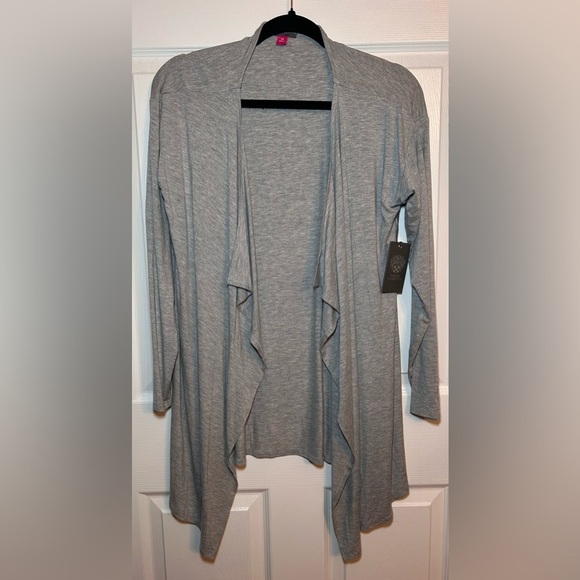 NWT VINCE CAMUTO Open Waterfall Cardigan- Light Heather Gray/ Size Medium - Picture 1 of 6